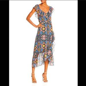 Rebecca Minkoff Jessica Ruffled Floral Midi Wrap Dress